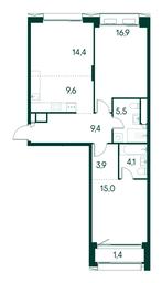 2-BD Apartment Sale, 80.2平方米 at Primavera, Volokolamskoye Highway, вл67, Moscow, Russia #2 2-BD Apartment Sale, 80.2平方米 at Primavera, Volokolamskoye Highway, вл67, Moscow, Russia #2