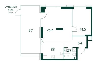 1-BD Apartment Sale, 66.6 sq. m. at Primavera, Volokolamskoye Highway, вл67, Moscow, Russia #2 1-BD Apartment Sale, 66.6 sq. m. at Primavera, Volokolamskoye Highway, вл67, Moscow, Russia #2