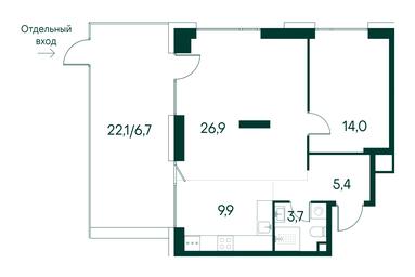 1-BD Apartment Sale, 66.6 sq. m. at Primavera, Volokolamskoye Highway, вл67, Moscow, Russia #3 1-BD Apartment Sale, 66.6 sq. m. at Primavera, Volokolamskoye Highway, вл67, Moscow, Russia #3
