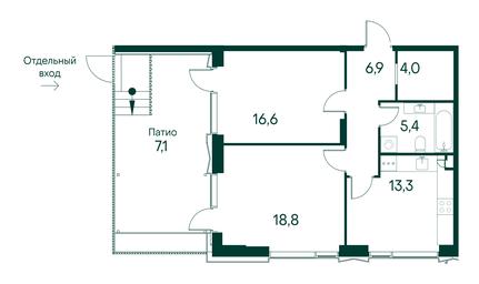 2-BD Apartment Sale, 72.1平方米 at Primavera, Volokolamskoye Highway, вл67, Moscow, Russia #2 2-BD Apartment Sale, 72.1平方米 at Primavera, Volokolamskoye Highway, вл67, Moscow, Russia #2