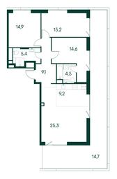 3-BD Apartment Sale, 112.9平方米 at Primavera, Volokolamskoye Highway, вл67, Moscow, Russia #2