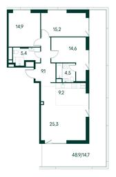 3-BD Apartment Sale, 112.9平方米 at Primavera, Volokolamskoye Highway, вл67, Moscow, Russia #3