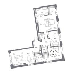 4-BD Apartment Sale, 174.7平方米 at Kosmo 4/22, Kosmodamianskaya Embankment, 4/22с8, Moscow, Russia #3 4-BD Apartment Sale, 174.7平方米 at Kosmo 4/22, Kosmodamianskaya Embankment, 4/22с8, Moscow, Russia #3
