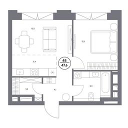 2-BD Apartment Sale, 47.6 sq. m. at Kosmo 4/22, Kosmodamianskaya Embankment, 4/22с8, Moscow, Russia #4