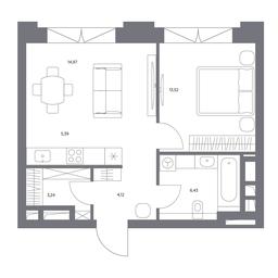 2-BD Apartment Sale, 47.6 sq. m. at Kosmo 4/22, Kosmodamianskaya Embankment, 4/22с8, Moscow, Russia #3 2-BD Apartment Sale, 47.6 sq. m. at Kosmo 4/22, Kosmodamianskaya Embankment, 4/22с8, Moscow, Russia #3