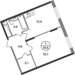 Apartment Sale, 39.5 sq. m. at Peredelkino Blizhnee, Korneya Chukovskogo Street, 1, Vnukovskoye Settlement, Moscow, Russia #2 Apartment Sale, 39.5 sq. m. at Peredelkino Blizhnee, Korneya Chukovskogo Street, 1, Vnukovskoye Settlement, Moscow, Russia #2
