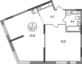 Apartment Sale, 54.1 sq. m. at Peredelkino Blizhnee, Korneya Chukovskogo Street, 1, Vnukovskoye Settlement, Moscow, Russia #2 Apartment Sale, 54.1 sq. m. at Peredelkino Blizhnee, Korneya Chukovskogo Street, 1, Vnukovskoye Settlement, Moscow, Russia #2