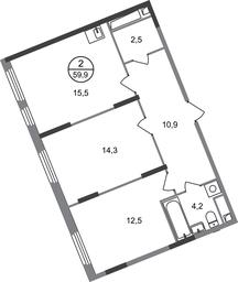 2-BD Apartment Sale, 59.9 sq. m. at Peredelkino Blizhnee, Korneya Chukovskogo Street, 1, Vnukovskoye Settlement, Moscow, Russia #2 2-BD Apartment Sale, 59.9 sq. m. at Peredelkino Blizhnee, Korneya Chukovskogo Street, 1, Vnukovskoye Settlement, Moscow, Russia #2