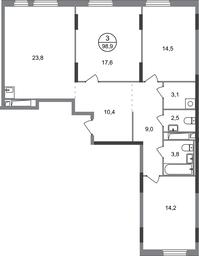3-BD Apartment Sale, 98.9平方米 at Peredelkino Blizhnee, Korneya Chukovskogo Street, 1, Vnukovskoye Settlement, Moscow, Russia #2 3-BD Apartment Sale, 98.9平方米 at Peredelkino Blizhnee, Korneya Chukovskogo Street, 1, Vnukovskoye Settlement, Moscow, Russia #2