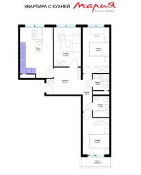 3-BD Apartment Sale, 75.9平方米 at Eko Vidnoe 2.0, kvartal Tsentralny, 1, Kupelinka Subdistrict, derevnya Sapronovo, Leninskiy City District, Moscow Region, Russia #3