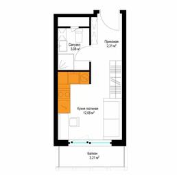 Apartment Sale, 18.9平方米 at Eko Vidnoe 2.0, kvartal Tsentralny, 1, Kupelinka Subdistrict, derevnya Sapronovo, Leninskiy City District, Moscow Region, Russia #2