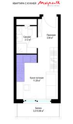 Apartment Sale, 18.9平方米 at Eko Vidnoe 2.0, kvartal Tsentralny, 1, Kupelinka Subdistrict, derevnya Sapronovo, Leninskiy City District, Moscow Region, Russia #3