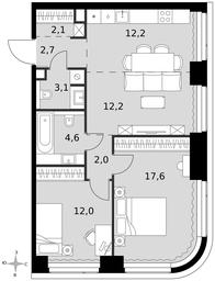 3-BD Apartment Sale, 68.5 sq. m. at Amber City, 3rd Khoroshyovsky Drive, 3А, Moscow, Russia #3