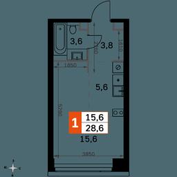 Apartment Sale, 28.6 sq. m. at Amber City, 3rd Khoroshyovsky Drive, 3А, Moscow, Russia #2 Apartment Sale, 28.6 sq. m. at Amber City, 3rd Khoroshyovsky Drive, 3А, Moscow, Russia #2