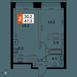 2-BD Apartment Sale, 47.3平方米 at Amber City, 3rd Khoroshyovsky Drive, 3А, Moscow, Russia #2 2-BD Apartment Sale, 47.3平方米 at Amber City, 3rd Khoroshyovsky Drive, 3А, Moscow, Russia #2