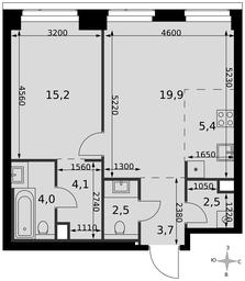 2-BD Apartment Sale, 57.3 sq. m. at Amber City, 3rd Khoroshyovsky Drive, 3А, Moscow, Russia #4