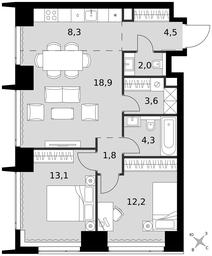 3-BD Apartment Sale, 68.7平方米 at Amber City, 3rd Khoroshyovsky Drive, 3А, Moscow, Russia #3 3-BD Apartment Sale, 68.7平方米 at Amber City, 3rd Khoroshyovsky Drive, 3А, Moscow, Russia #3