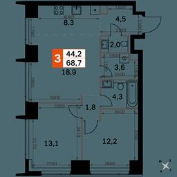3-BD Apartment Sale, 68.7平方米 at Amber City, 3rd Khoroshyovsky Drive, 3А, Moscow, Russia #2 3-BD Apartment Sale, 68.7平方米 at Amber City, 3rd Khoroshyovsky Drive, 3А, Moscow, Russia #2