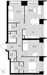 4-BD Apartment Sale, 85.6 sq. m. at Amber City, 3rd Khoroshyovsky Drive, 3А, Moscow, Russia #3