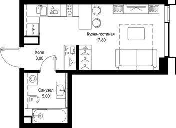 Apartment Sale, 25.8 sq. m. at Multikvartal CITYZEN, Vishnyovaya Street, Moscow, Russia #3