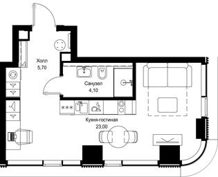 Apartment Sale, 32.8平方米 at Multikvartal CITYZEN, Vishnyovaya Street, Moscow, Russia #4