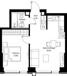 1-BD Apartment Sale, 40.7 sq. m. at Multikvartal CITYZEN, Vishnyovaya Street, Moscow, Russia #4