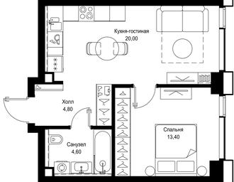 1-BD Apartment Sale, 42.8平方米 at Multikvartal CITYZEN, Vishnyovaya Street, Moscow, Russia #3 1-BD Apartment Sale, 42.8平方米 at Multikvartal CITYZEN, Vishnyovaya Street, Moscow, Russia #3