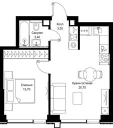 1-BD Apartment Sale, 41.1平方米 at Multikvartal CITYZEN, Vishnyovaya Street, Moscow, Russia #3 1-BD Apartment Sale, 41.1平方米 at Multikvartal CITYZEN, Vishnyovaya Street, Moscow, Russia #3