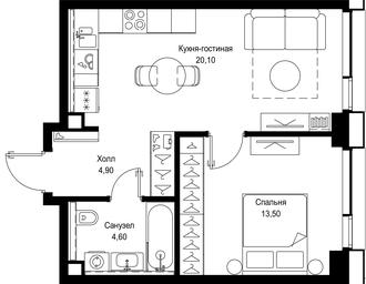 1-BD Apartment Sale, 43.1 sq. m. at Multikvartal CITYZEN, Vishnyovaya Street, Moscow, Russia #3 1-BD Apartment Sale, 43.1 sq. m. at Multikvartal CITYZEN, Vishnyovaya Street, Moscow, Russia #3