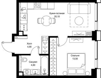 1-BD Apartment Sale, 43.1 sq. m. at Multikvartal CITYZEN, Vishnyovaya Street, Moscow, Russia #3 1-BD Apartment Sale, 43.1 sq. m. at Multikvartal CITYZEN, Vishnyovaya Street, Moscow, Russia #3