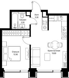 1-BD Apartment Sale, 39.6平方米 at Multikvartal CITYZEN, Vishnyovaya Street, Moscow, Russia #3 1-BD Apartment Sale, 39.6平方米 at Multikvartal CITYZEN, Vishnyovaya Street, Moscow, Russia #3