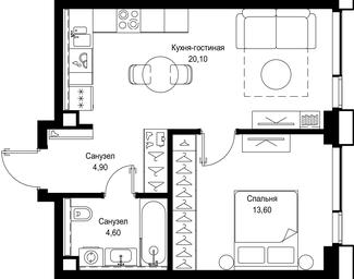 1-BD Apartment Sale, 43.2 sq. m. at Multikvartal CITYZEN, Vishnyovaya Street, Moscow, Russia #4