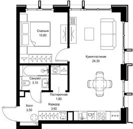 1-BD Apartment Sale, 45.9 sq. m. at Multikvartal CITYZEN, Vishnyovaya Street, Moscow, Russia #4