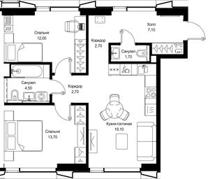 Продажа 2-комн. квартиры, 63,5 м² в ЖК «Мультиквартал CITYZEN», Вишнёвая улица, Москва, Россия #4