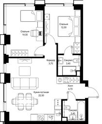2-BD Apartment Sale, 63.7平方米 at Multikvartal CITYZEN, Vishnyovaya Street, Moscow, Russia #3 2-BD Apartment Sale, 63.7平方米 at Multikvartal CITYZEN, Vishnyovaya Street, Moscow, Russia #3