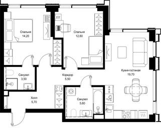 2-BD Apartment Sale, 66.8 sq. m. at Multikvartal CITYZEN, Vishnyovaya Street, Moscow, Russia #3 2-BD Apartment Sale, 66.8 sq. m. at Multikvartal CITYZEN, Vishnyovaya Street, Moscow, Russia #3