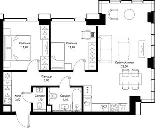 2-BD Apartment Sale, 68.4平方米 at Multikvartal CITYZEN, Vishnyovaya Street, Moscow, Russia #3 2-BD Apartment Sale, 68.4平方米 at Multikvartal CITYZEN, Vishnyovaya Street, Moscow, Russia #3