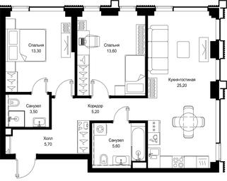 2-BD Apartment Sale, 72.1 sq. m. at Multikvartal CITYZEN, Vishnyovaya Street, Moscow, Russia #4