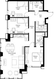 3-BD Apartment Sale, 86 sq. m. at Multikvartal CITYZEN, Vishnyovaya Street, Moscow, Russia #3 3-BD Apartment Sale, 86 sq. m. at Multikvartal CITYZEN, Vishnyovaya Street, Moscow, Russia #3