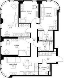 4-BD Apartment Sale, 107.1 sq. m. at Multikvartal CITYZEN, Vishnyovaya Street, Moscow, Russia #3 4-BD Apartment Sale, 107.1 sq. m. at Multikvartal CITYZEN, Vishnyovaya Street, Moscow, Russia #3