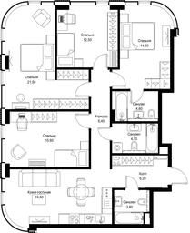 4-BD Apartment Sale, 109.5 sq. m. at Multikvartal CITYZEN, Vishnyovaya Street, Moscow, Russia #4