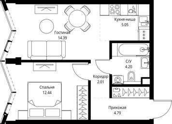 1-BD Apartment Sale, 42.88平方米 at MIRA, Mira Avenue, Moscow, Russia #4