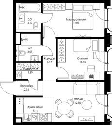 2-BD Apartment Sale, 56.56平方米 at MIRA, Mira Avenue, Moscow, Russia #2 2-BD Apartment Sale, 56.56平方米 at MIRA, Mira Avenue, Moscow, Russia #2