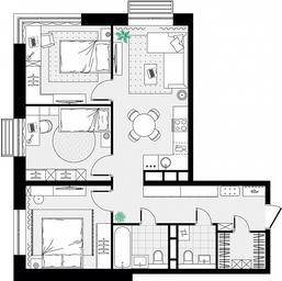 2-BD Apartment Sale, 68.53 sq. m. at Tsvetochnye Polyany City, kvartal № 165, Filimonkovskoye Municipal Formation, Moscow, Russia #3