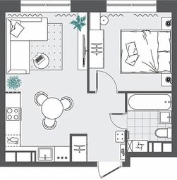 1-BD Apartment Sale, 36.52 sq. m. at Tsvetochnye Polyany City, kvartal № 165, Filimonkovskoye Municipal Formation, Moscow, Russia #3 1-BD Apartment Sale, 36.52 sq. m. at Tsvetochnye Polyany City, kvartal № 165, Filimonkovskoye Municipal Formation, Moscow, Russia #3