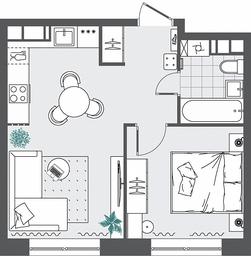 1-BD Apartment Sale, 35.83 sq. m. at Kvartal Rumyantsevo, ulitsa Admirala Kornilova, с1, Mosrentgen Settlement, Moscow, Russia #3