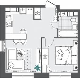 1-BD Apartment Sale, 35.83 sq. m. at Kvartal Rumyantsevo, ulitsa Admirala Kornilova, с1, Mosrentgen Settlement, Moscow, Russia #3