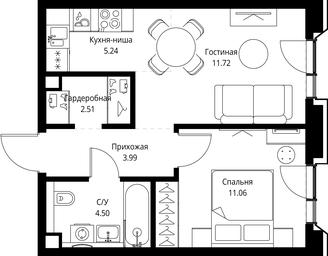 1-BD Apartment Sale, 39.02平方米 at MIRA, Mira Avenue, Moscow, Russia #2