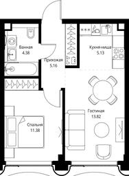 1-BD Apartment Sale, 39.87平方米 at MIRA, Mira Avenue, Moscow, Russia #3 1-BD Apartment Sale, 39.87平方米 at MIRA, Mira Avenue, Moscow, Russia #3