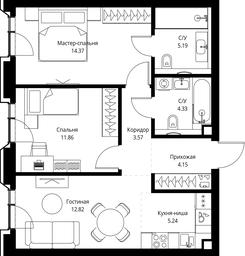 2-BD Apartment Sale, 61.53平方米 at MIRA, Mira Avenue, Moscow, Russia #3 2-BD Apartment Sale, 61.53平方米 at MIRA, Mira Avenue, Moscow, Russia #3